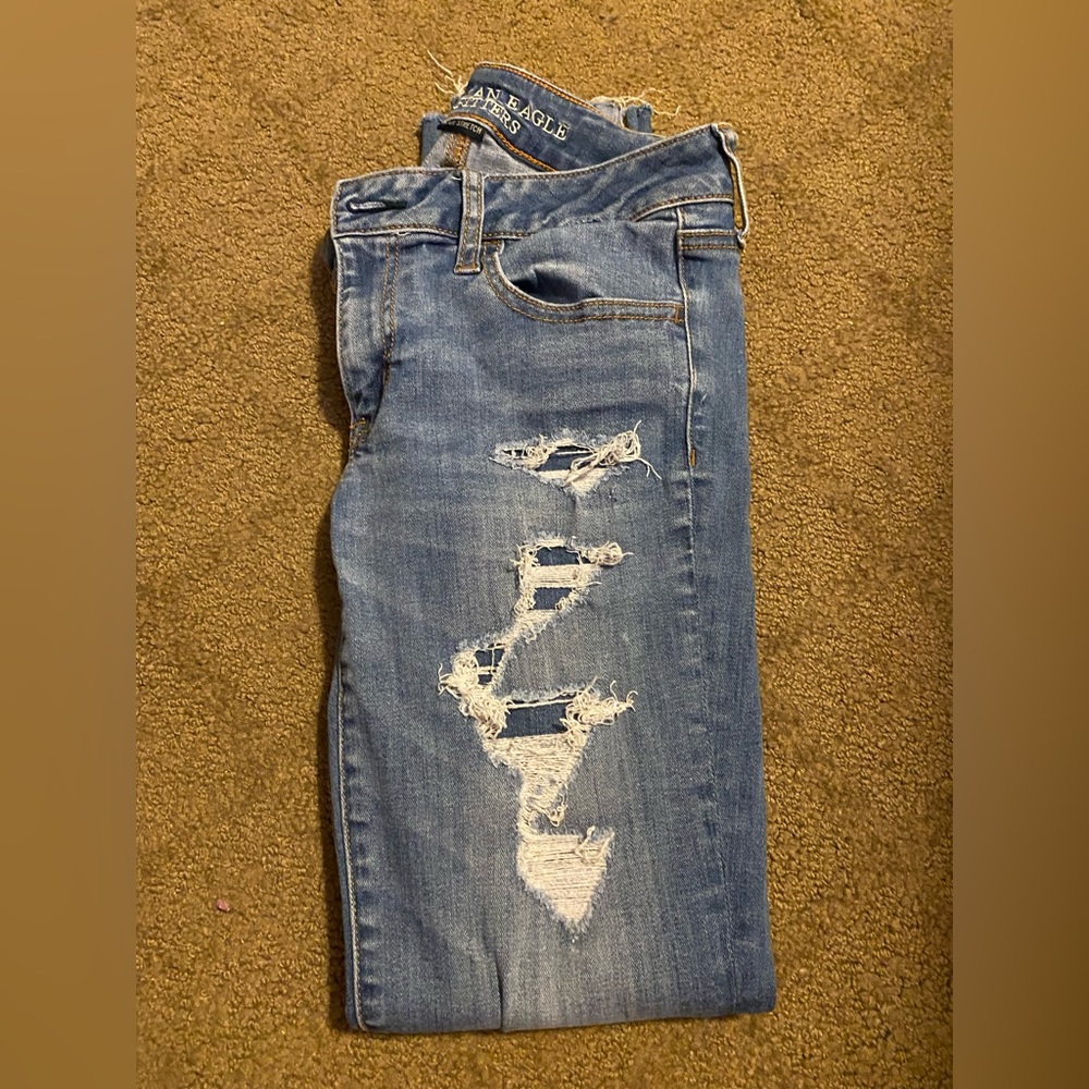 American Eagle Skinny Blue Jeans, Size 8